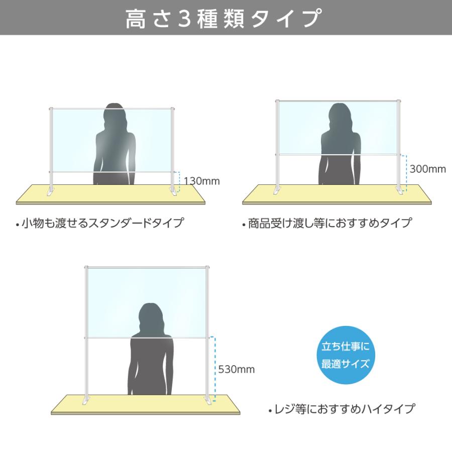 [日本製] 透明 ビニールカーテン 約W936mm×H615mm アルミフレーム 荷物受け渡し 飛沫防止シート 仕切り板 間仕切り 組立式 衝立 受付 卓上パネル ybp-9361k｜topkanban｜05