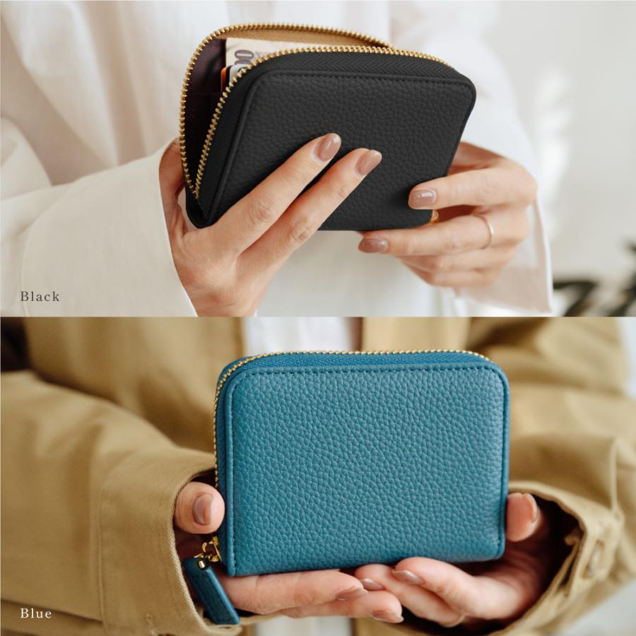 ミニ財布 二つ折り財布 本革 牛革 13色 レディース ミニウォレット
