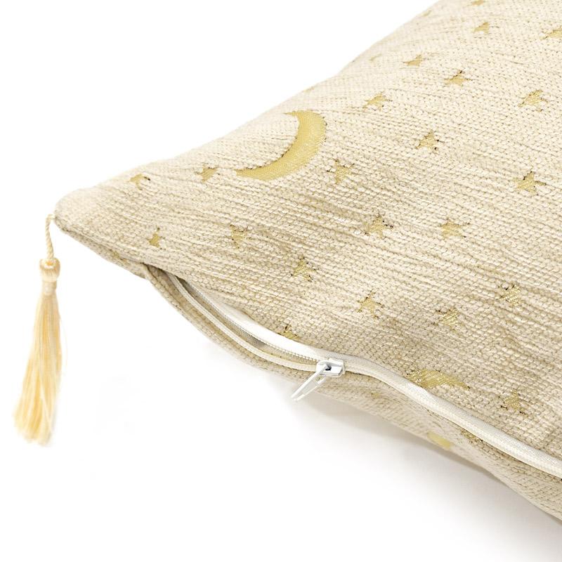 トルコ製　シェニールクッションカバー　CC-AY3CR　月と星/クリーム（40〜45cm角対応サイズ） |  | 02