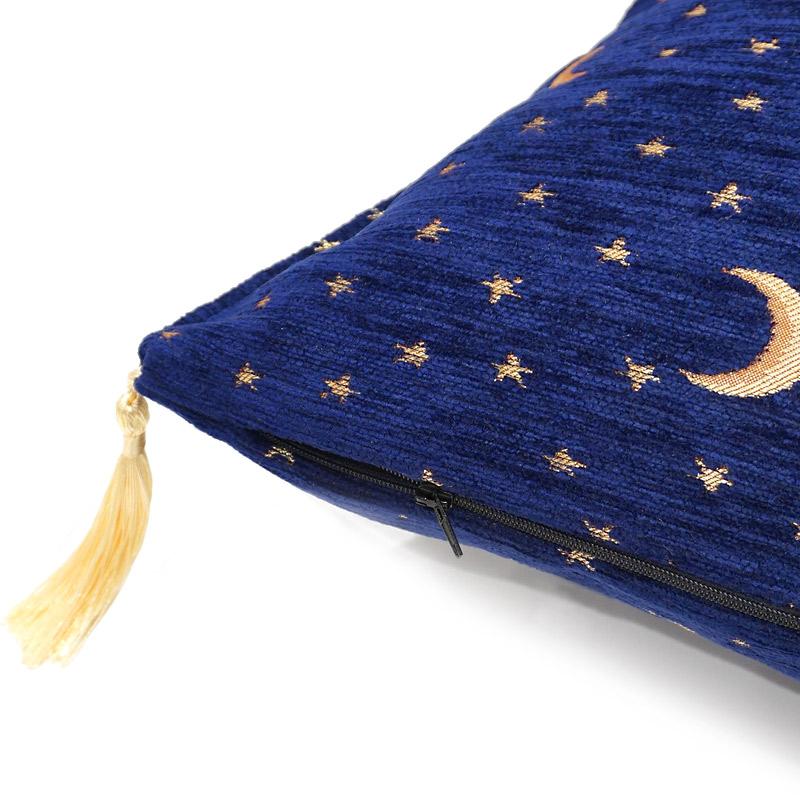 トルコ製　シェニールクッションカバー　CC-AY3NV　月と星/ネイビー（40〜45cm角対応サイズ） |  | 02