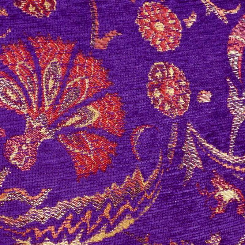 トルコ製 シェニールクッションカバー CC-LK2PP ラーレ＆カランフィル柄/パープル 40×40cm~45×45cm対応サイズ |  | 01