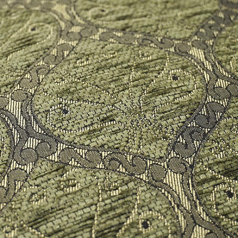 トルコ製　シェニールクッションカバー　CC-PKGR　ピーコック柄/グリーン（40〜45cm角対応サイズ） |  | 01