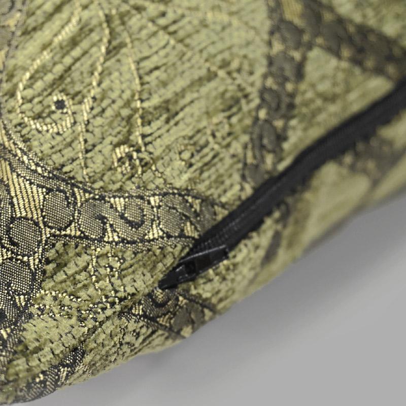 トルコ製　シェニールクッションカバー　CC-PKGR　ピーコック柄/グリーン（40〜45cm角対応サイズ） |  | 02