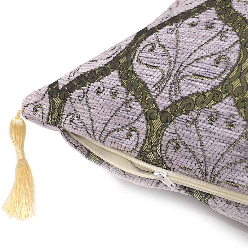 トルコ製　シェニールクッションカバー　CC-PKPP　ピーコック柄/パープル（40〜45cm角対応サイズ） |  | 02