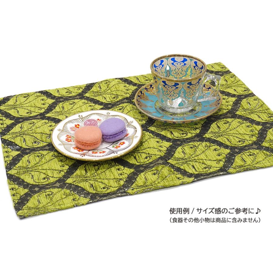 【メール便ＯＫ】トルコ製 シェニール ランチョンマット CL-PKGR ピーコック柄/グリーン |  | 01