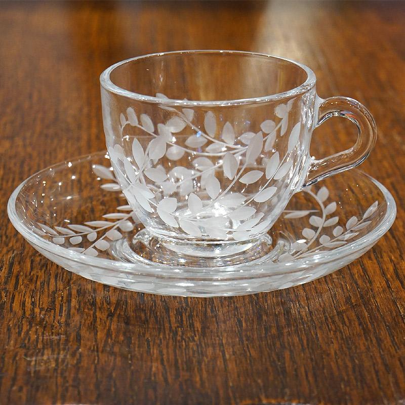 トルコグラス カップ＆ソーサー　デミタスサイズ　CSS-278　リーフ/クリア（１客） |  | 02