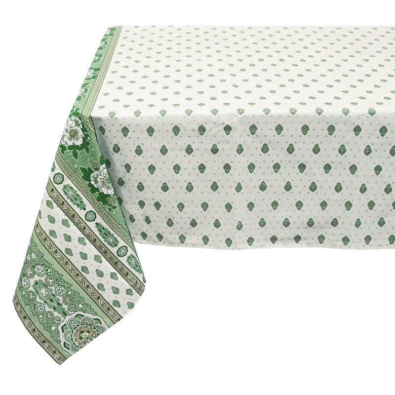 フランス製 コットン撥水テーブルクロス　バスティード/グリーン 150x120cmサイズ F155120-BSTD-GR | 