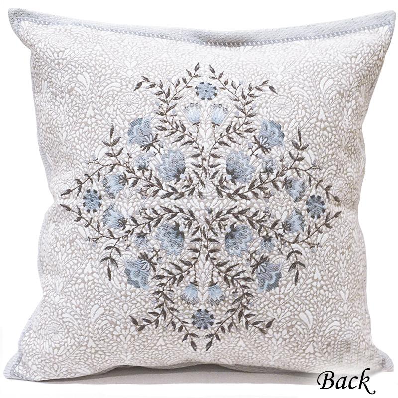 フランス製ジャカード織クッションカバー45cm角　両面柄ちがい FCC-AUB-BL オーブラック/ブルー |  | 02