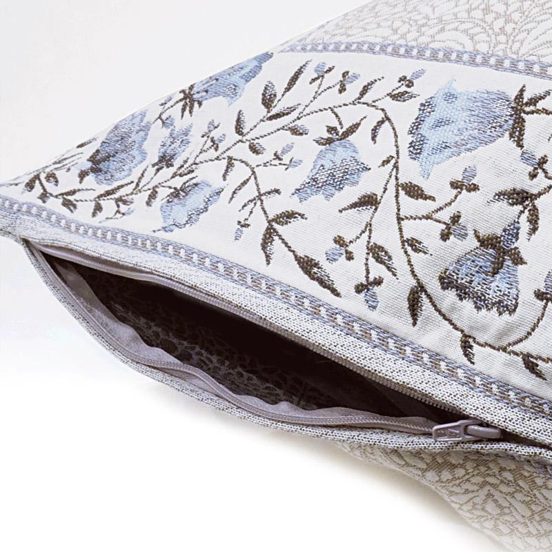 フランス製ジャカード織クッションカバー45cm角　両面柄ちがい FCC-AUB-BL オーブラック/ブルー |  | 04