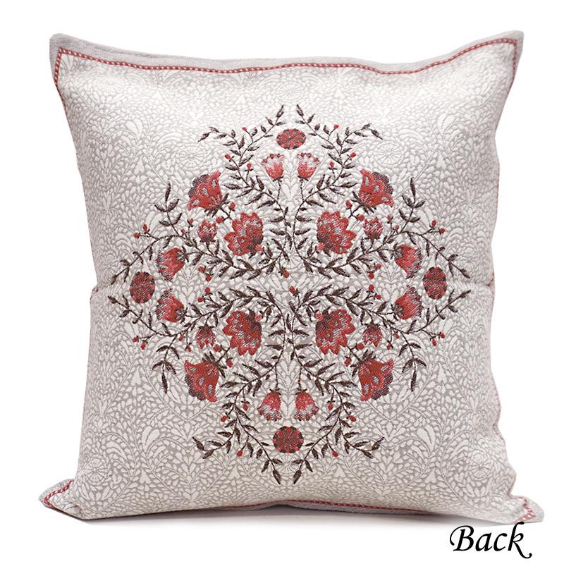 フランス製ジャカード織クッションカバー45cm角　両面柄ちがい◆FCC-AUB-RD オーブラック/レッド |  | 02