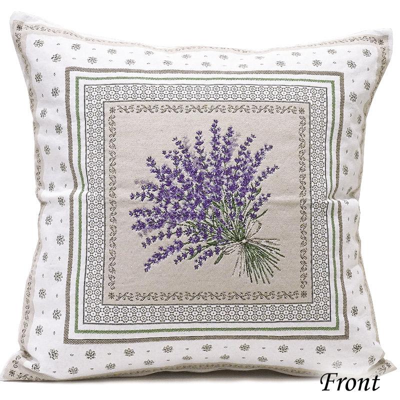 フランス製ジャカード織クッションカバー45cm角　両面柄ちがい FCC-CST-LV カスティヨン/ホワイト |  | 01