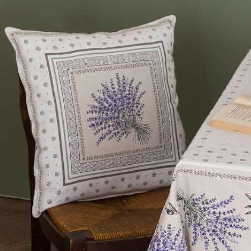 フランス製ジャカード織クッションカバー45cm角　両面柄ちがい FCC-CST-LV カスティヨン/ホワイト |  | 07