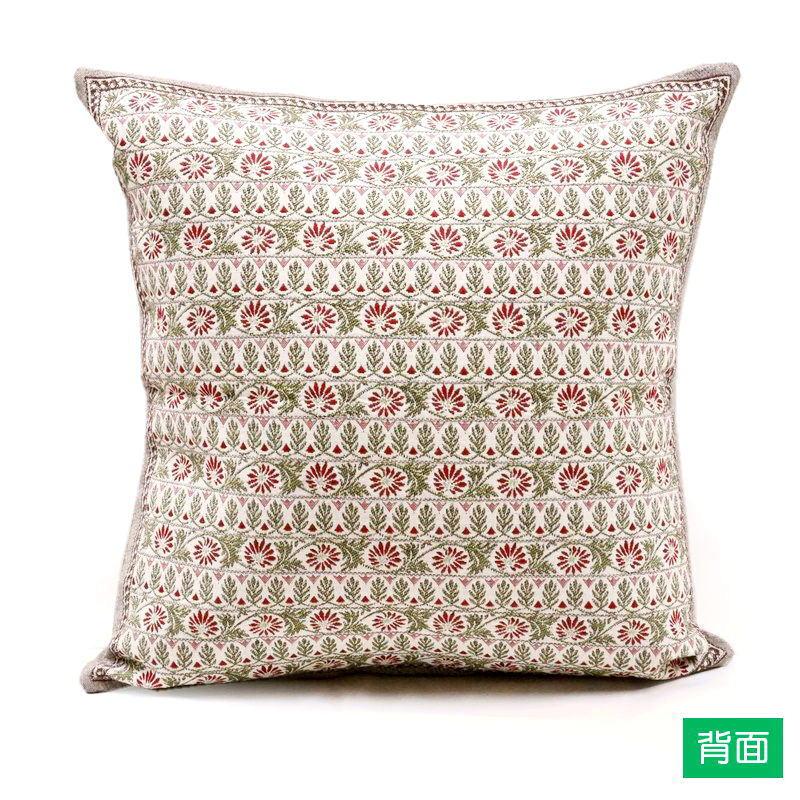 フランス製ジャカード織クッションカバー45cm角　両面柄ちがい FCC-GRN-RD ガランス/レッド |  | 02