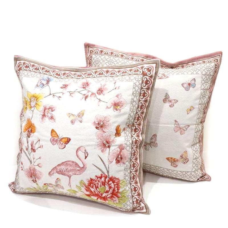 フランス製ジャカード織クッションカバー45cm角　両面柄ちがい FCC-JARDIN ジャルダン | 