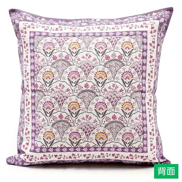 フランス製ジャカード織クッションカバー45cm角　両面柄ちがい FCC-MNT-BL モンテスパン/パープル |  | 02