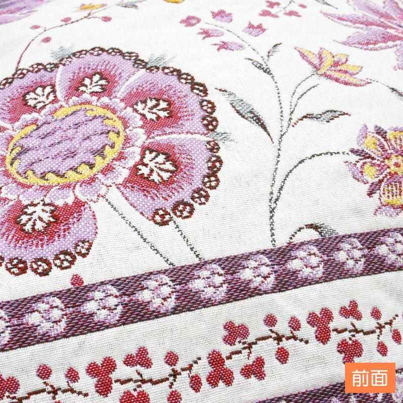 フランス製ジャカード織クッションカバー45cm角　両面柄ちがい FCC-MNT-BL モンテスパン/パープル |  | 03