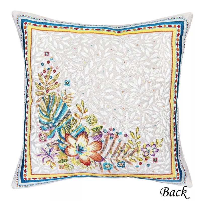 フランス製ジャカード織クッションカバー45cm角　両面柄ちがい◆FCC-PRICO-BL プエルトリコ/ブルー |  | 02