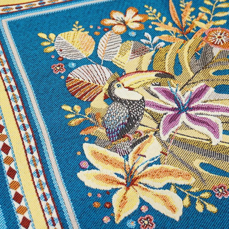 フランス製ジャカード織クッションカバー45cm角　両面柄ちがい◆FCC-PRICO-BL プエルトリコ/ブルー |  | 03