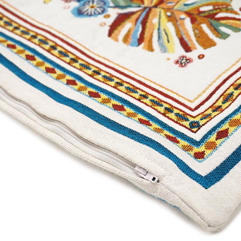 フランス製ジャカード織クッションカバー45cm角　両面柄ちがい◆FCC-PRICO-WT プエルトリコ/ホワイト |  | 05