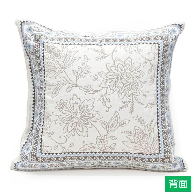 フランス製ジャカード織クッションカバー45cm角　両面柄ちがい FCC-SLN-BL シヤン/ブルー |  | 02