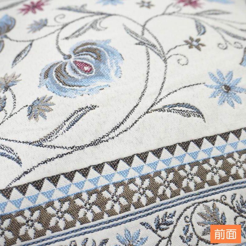 フランス製ジャカード織クッションカバー45cm角　両面柄ちがい FCC-SLN-BL シヤン/ブルー |  | 03