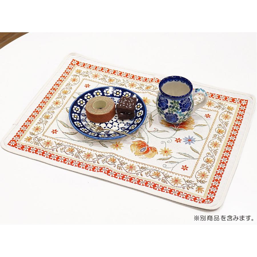 フランス製　ジャカード織プレースマット　FLM-SLN-RD　シヤン/オレンジ |  | 03