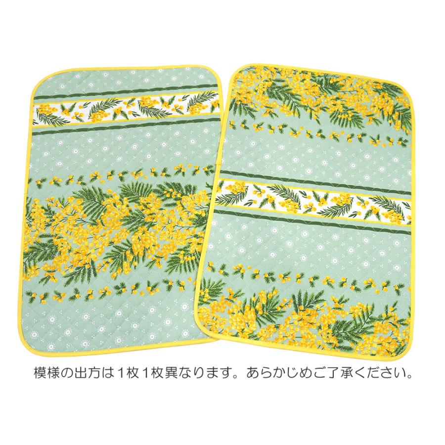 【メール便OK】フランス製 キルティングランチョンマット (両面使用可) FLMK-MMS-GR ミモザ/グリーン |  | 02