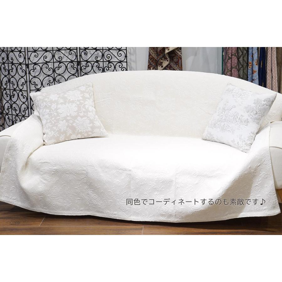 フランス製 ジャカード織マルチカバー 180x180cmサイズ　FMC180-ORT-WT　オリエント/ホワイト |  | 04