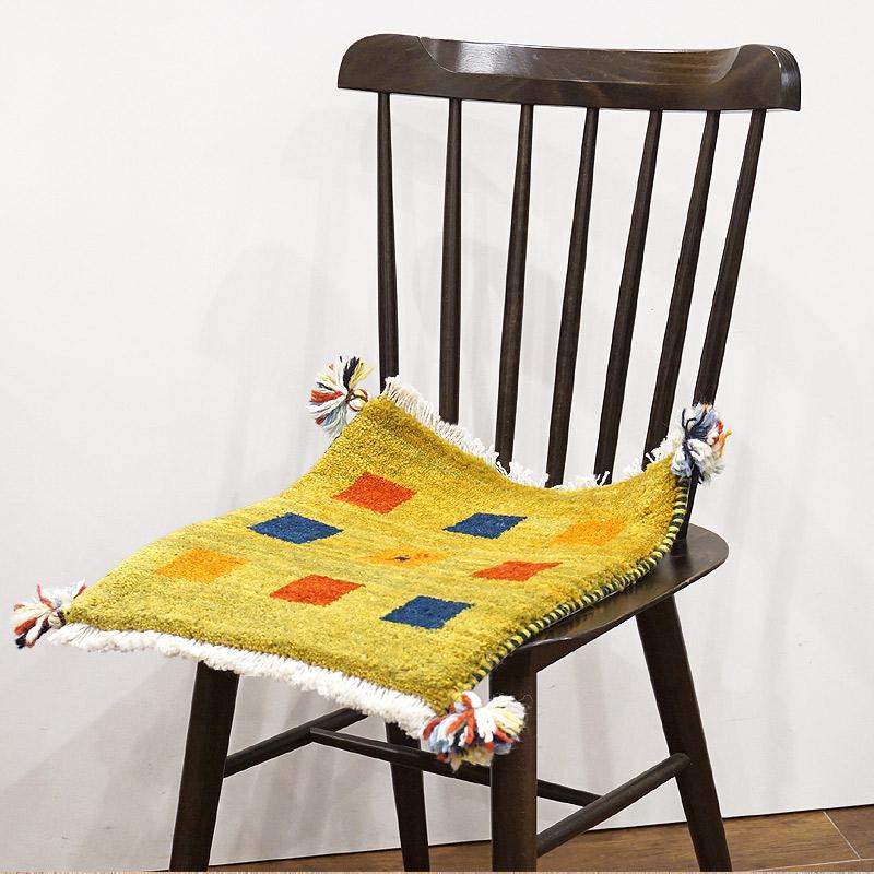 手織りギャッベ　GB40-447　座布団サイズ　約36×42cm |  | 01