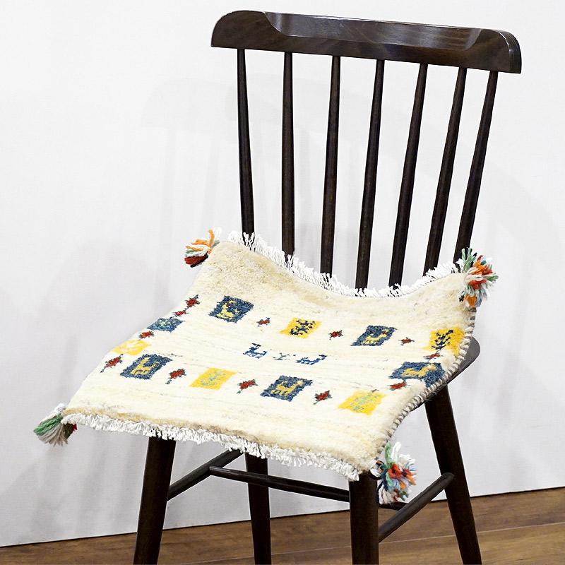 手織りギャッベ　GB40-461　座布団サイズ　約42.5×40cm |  | 01