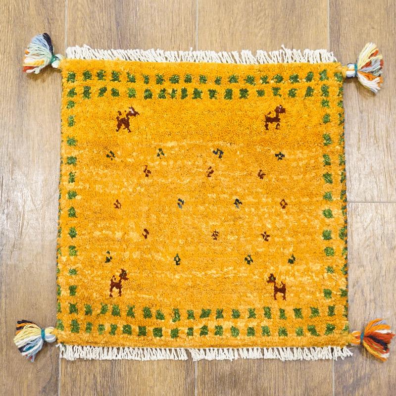 手織りギャッベ　GB40-463　座布団サイズ　約40×38cm | 