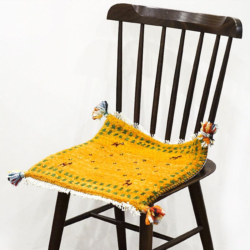 手織りギャッベ　GB40-463　座布団サイズ　約40×38cm |  | 01