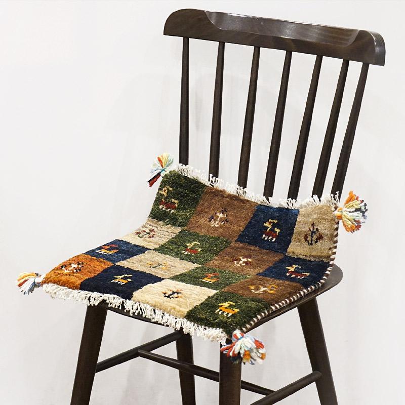 手織りギャッベ　GB40-470　座布団サイズ　約41×38.5cm |  | 01