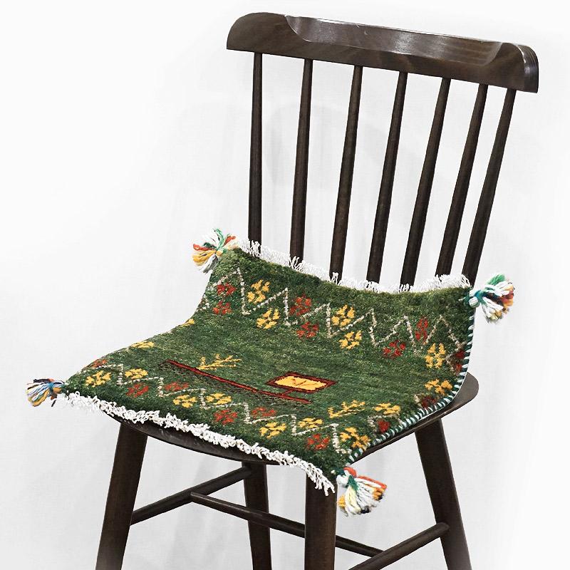 手織りギャッベ　GB40-478　座布団サイズ　約39×38cm |  | 01