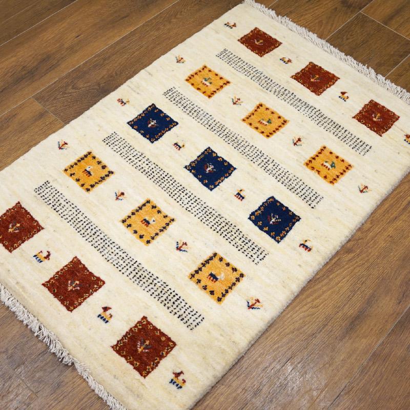 ハイクオリティ手織りギャッベ GB90-154 93×61cm 玄関サイズ : 輸入