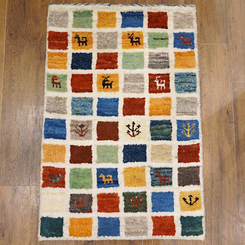 手織りギャッベ　GB90-155　91×62cm　玄関サイズ | 