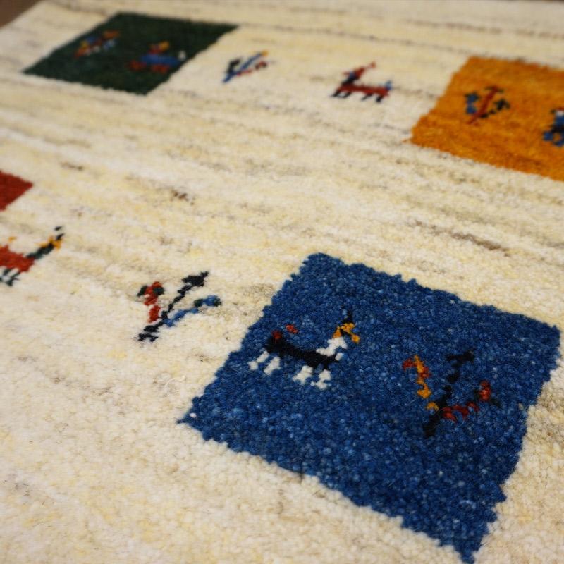 手織りギャッベ　GB90-161　95×61cm　玄関サイズ |  | 04