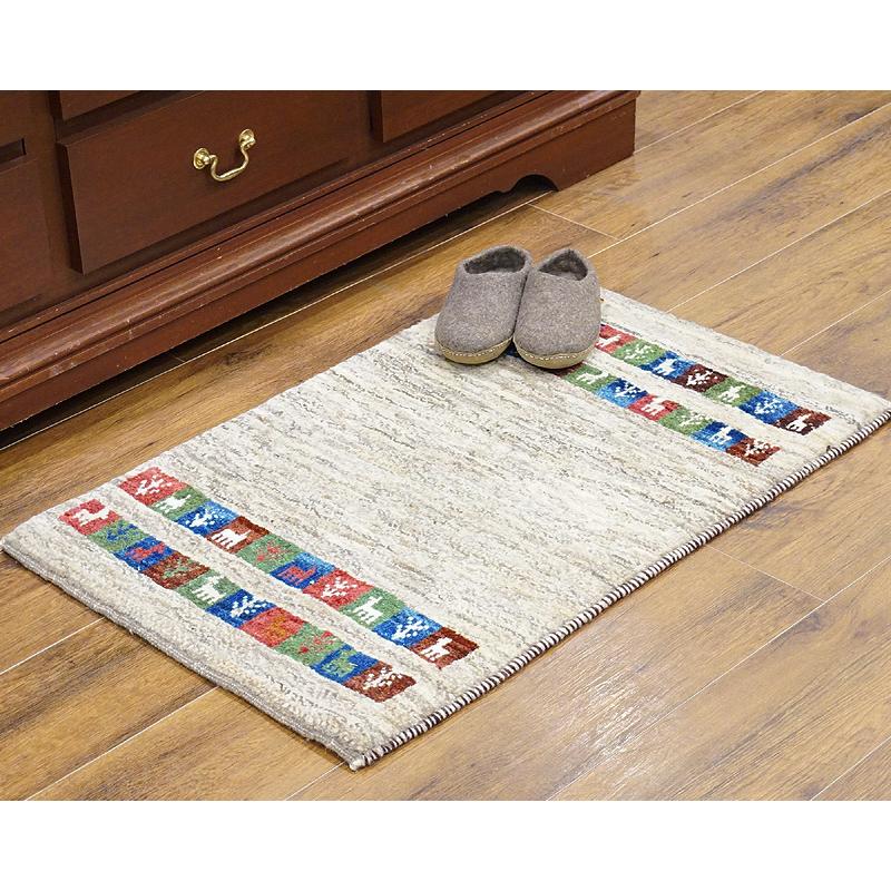 ギャッベ新品未使用 手織りギャッベ GB90-166 90×58cm 玄関サイズ : 輸入雑貨～カラン