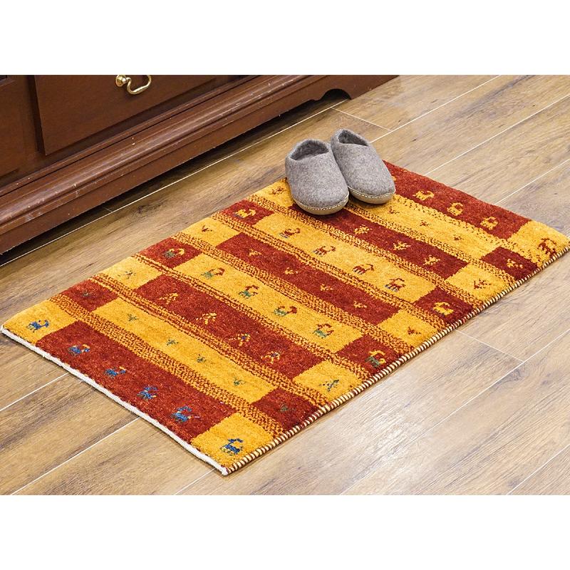 手織りギャッベ　GB90-167　89×59cm　玄関サイズ |  | 01