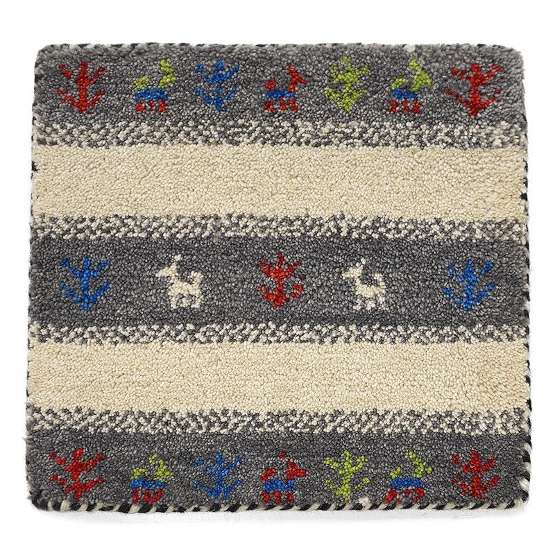 インド手織りギャッベ　GBI40-005　座布団サイズ　約40×41cm | 