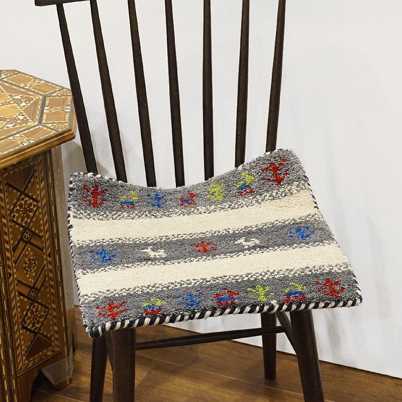 インド手織りギャッベ　GBI40-005　座布団サイズ　約40×41cm |  | 02