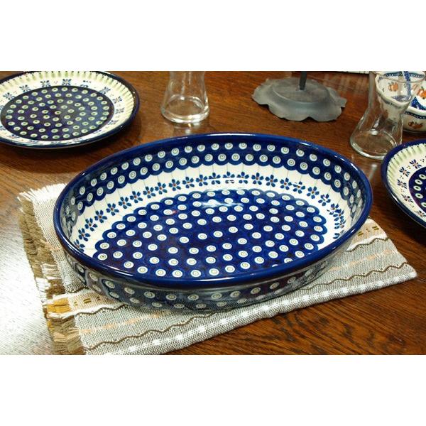 ポーランド食器 ポーリッシュポタリー 「ボレスワヴィエツ」 オーバルグラタン皿大 GU349-166A ピーコック/さくら柄 |  | 01