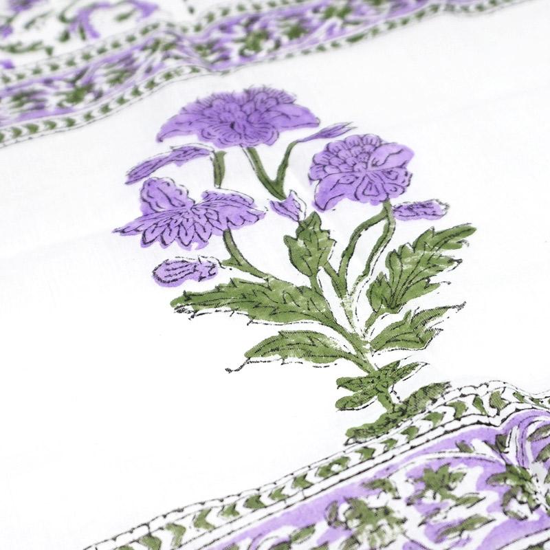 【メール便OK】ハンドブロックプリント コットンストール IBP-SCF002 ポンポンフリンジ/パープル |  | 02