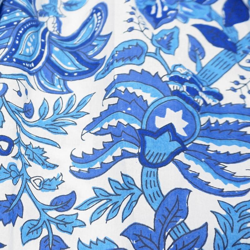 ハンドブロックプリント　ブラウス　JM-229BL　ドルマンスリーブ/ブルー |  | 06