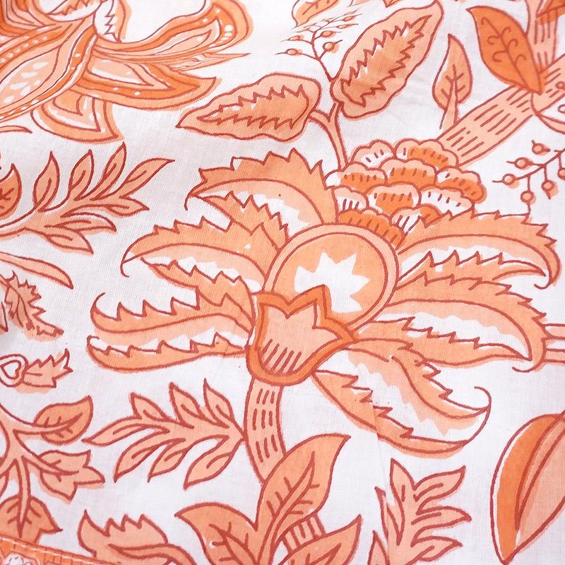 ハンドブロックプリント　ブラウス　JM-229RD　ドルマンスリーブ/コーラル |  | 07