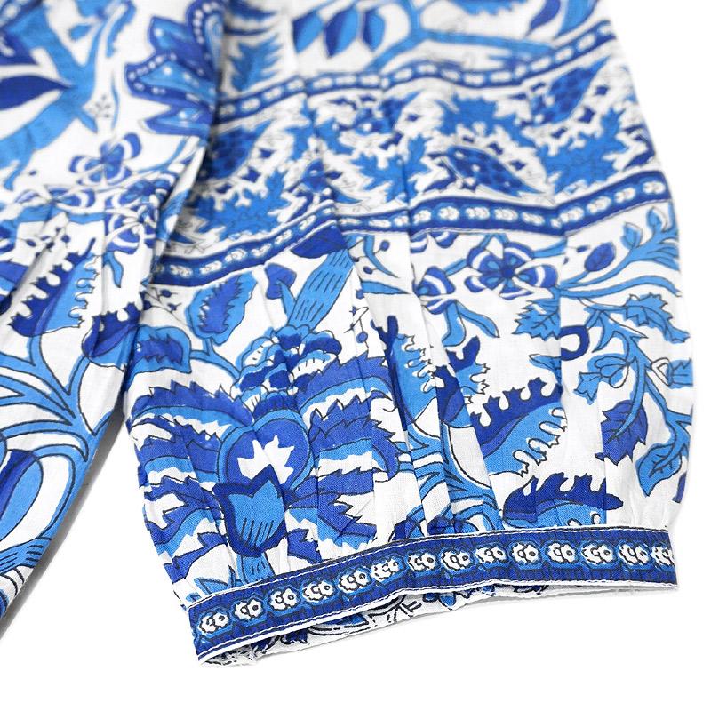 ハンドブロックプリント　ワンピース　JM-233BL　ウエストリボン/ブルー |  | 07