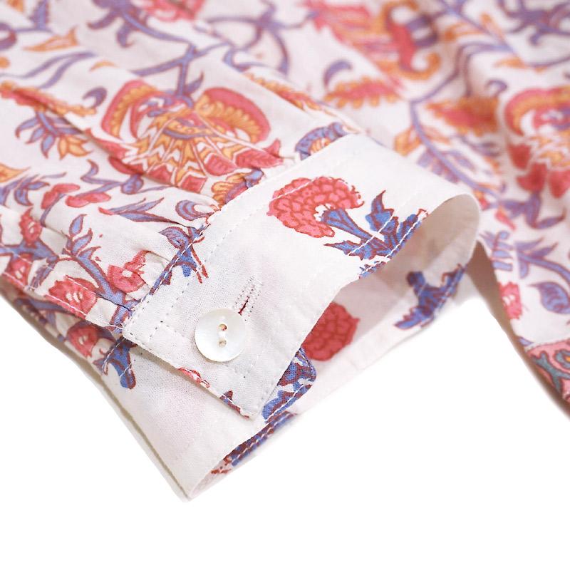 ハンドブロックプリント　ワンピース　JM-237　コーラルピンク×ホワイト |  | 07