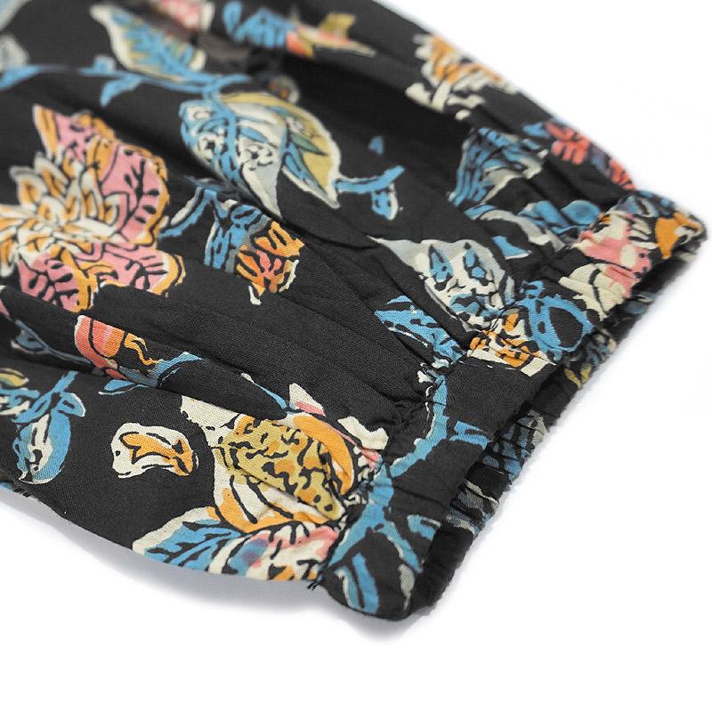 ハンドブロックプリント　ブラウス　JM-348BK　スタンドカラー/ブラック |  | 06