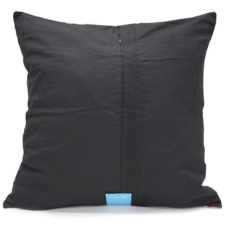 インド製「カンタキルト」クッションカバー◆トロピカル/ブラック　KCC-FTBK |  | 01