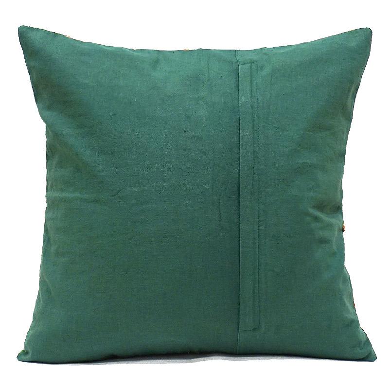 インド製「カンタキルト」クッションカバー◆トロピカル/グリーン　KCC-FTGR |  | 01